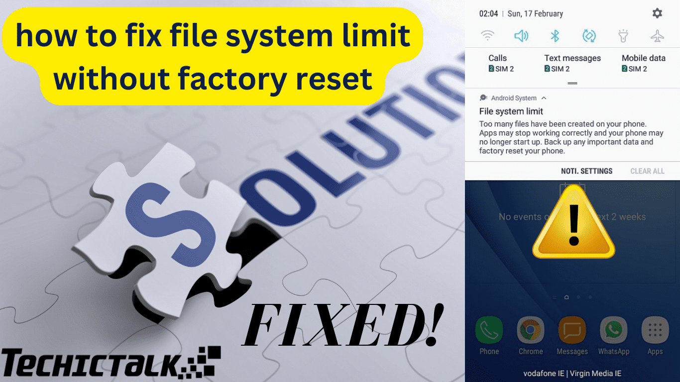 how to fix file system limit without factory reset